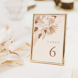 Pampas Grass Terracotta Table Number Kaarten