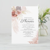 Pampas Grass Terracotta Tan Floral Vrijgezellenfee Kaart (Staand voorkant)