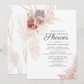 Pampas Grass Terracotta Tan Floral Vrijgezellenfee Kaart (Voorkant / Achterkant)