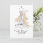 Pampas Grass Terracotta Trouwjurk Vrijgezellenfees Kaart (Staand voorkant)