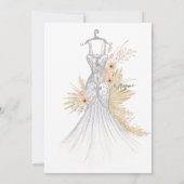 Pampas Grass Terracotta Trouwjurk Vrijgezellenfees Kaart (Achterkant)