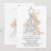 Pampas Grass Terracotta Trouwjurk Vrijgezellenfees Kaart (Voorkant / Achterkant)