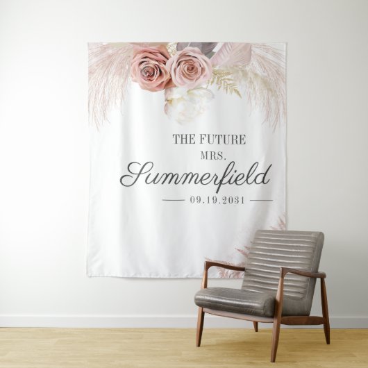 Pampas Grass Terracotta Vrijgezellenfeest Achtergr Wandkleed (In situ)