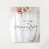 Pampas Grass Terracotta Vrijgezellenfeest Achtergr Wandkleed (Voorkant)