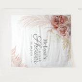 Pampas Grass Terracotta Vrijgezellenfeest Achtergr Wandkleed (Voorkant (horizontaal))