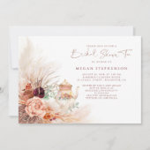 Pampas Grass Terracotta Vrijgezellenfeest Tea Kaart (Voorkant)