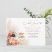 Pampas Grass Terracotta Vrijgezellenfeest Tea Kaart (Staand voorkant)