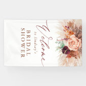 Pampas Grass Terracotta Vrijgezellenfeest Welkom Spandoek (Horizontaal)