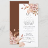 Pampas Grass Terracotta Waterverf Wedding Menu (Voorkant / Achterkant)