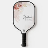 Pampas Grass Terracotta Weddenschap Bridesmaid Cus Pickleball Paddle (Achterkant)