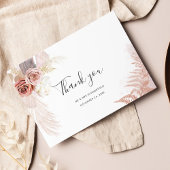 Pampas Grass Terracotta Weddenschap Hartelijk dank Notitiekaartje
