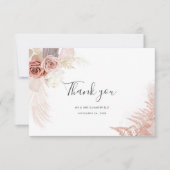 Pampas Grass Terracotta Weddenschap Hartelijk dank Notitiekaartje (Voorkant)