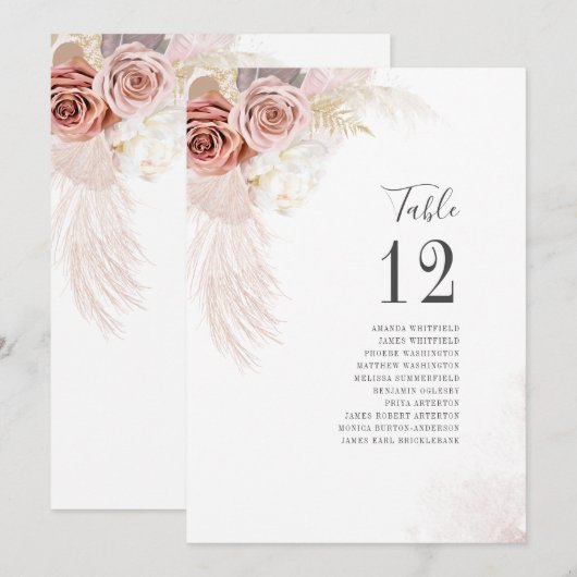 Pampas grass Terracotta Weddenschappen Kaart (Voorkant / Achterkant)