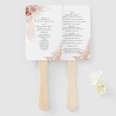 Pampas Grass Terracotta Wedding Ceremony Programme Handwaaier (Voorkant en achterkant)