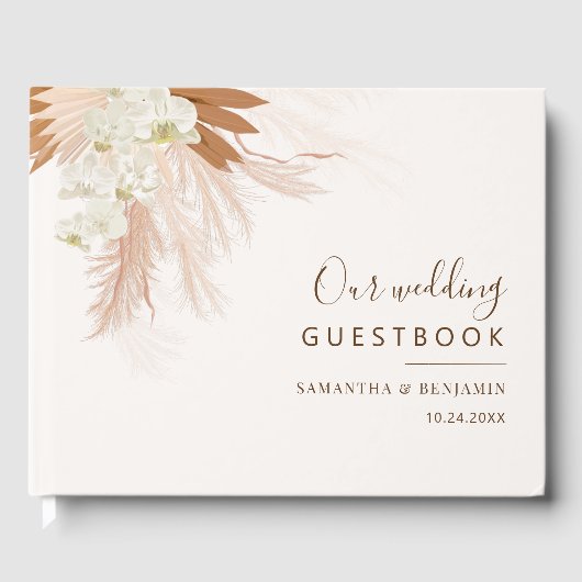 Pampas Grass Terracotta Wedding Gastenboek (Voorkant)