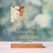 Pampas Grass Terracotta Wedding Guest Book Acryl Bord (Neutraal)