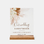 Pampas Grass Terracotta Wedding Guest Book Acryl Bord (Voorkant)