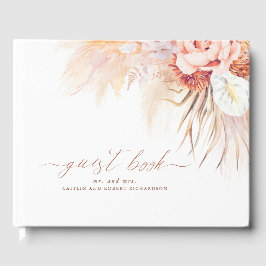 Pampas Grass Terracotta Wedding Guest Book Gastenboek