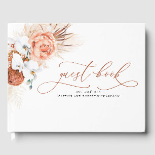 Pampas Grass Terracotta Wedding Guest Book Gastenboek