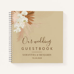 Pampas Grass Terracotta Wedding Guest Book Notitieboek