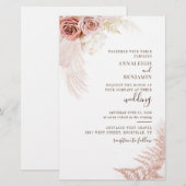 Pampas Grass Terracotta Wedding Invitation Briefpapier (Voorkant / Achterkant)