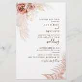 Pampas Grass Terracotta Wedding Invitation Briefpapier (Voorkant)