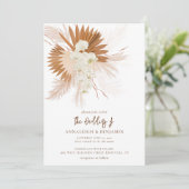 Pampas Grass Terracotta Wedding Kaart (Staand voorkant)