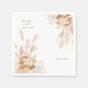 Pampas Grass Terracotta Wedding Reception Paper Servet