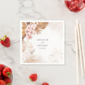 Pampas Grass Terracotta Wedding Reception Paper Servet (Insitu)