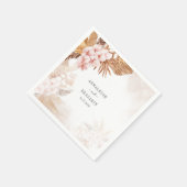 Pampas Grass Terracotta Wedding Reception Paper Servet (Hoek)