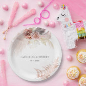 Pampas Grass Terracotta Wedding Reception Papieren Bordje (Feest)