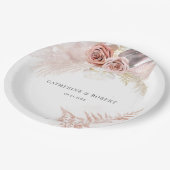 Pampas Grass Terracotta Wedding Reception Papieren Bordje (Gekanteld)