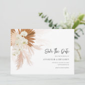 Pampas Grass Terracotta Wedding Save The Date (Staand voorkant)