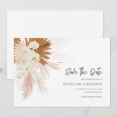 Pampas Grass Terracotta Wedding Save The Date (Voorkant / Achterkant)