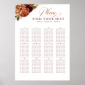 Pampas Grass Terracotta Wedding Seding Chart Poster (Voorkant)