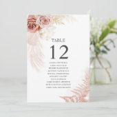 Pampas Grass Terracotta Wedding Table Number 12 (Staand voorkant)