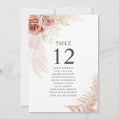 Pampas Grass Terracotta Wedding Table Number 12 (Achterkant)
