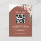 Pampas Grass Terracotta Wedding Website QR Code Informatiekaartje (Voorkant)