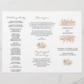 Pampas grass Tri+Fold Wedding Programme Pamp Flyer (Voorkant)