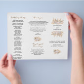 Pampas grass Tri+Fold Wedding Programme Pamp Flyer (Hand)