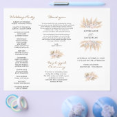 Pampas grass Tri+Fold Wedding Programme Pamp Flyer (Enkel)