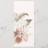 Pampas Grass Tropical Oerwoud Floral Wedding Programmakaart (Achterkant)