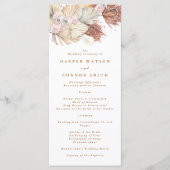 Pampas Grass Tropical Oerwoud Floral Wedding Programmakaart (Voorkant)