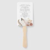 Pampas Grass Tropical Oerwoud Wedding Programme Handwaaier (Achterkant)