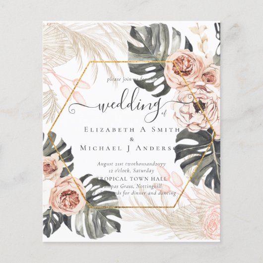 PAMPAS GRASS TROPICAL Weddenschap tegen lage koste Flyer (Voorkant)