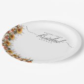 Pampas Grass Trouwjurk Boho Vrijgezellenfeest Papieren Bordje (Gekanteld)