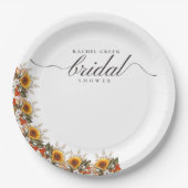 Pampas Grass Trouwjurk Boho Vrijgezellenfeest Papieren Bordje (Voorkant)