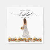 Pampas Grass Trouwjurk Boho Vrijgezellenfeest Servet (Voorkant)