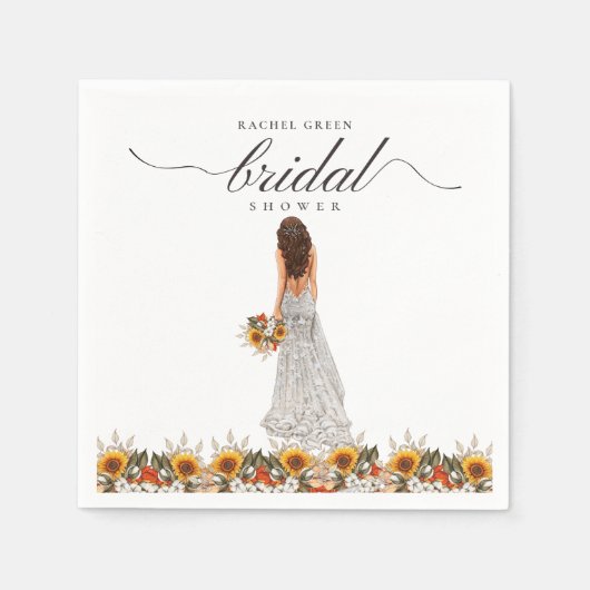 Pampas Grass Trouwjurk Boho Vrijgezellenfeest Servet (Voorkant)