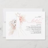 Pampas Grass Trouwjurk Roze Vrijgezellenfeest Kaart (Voorkant)